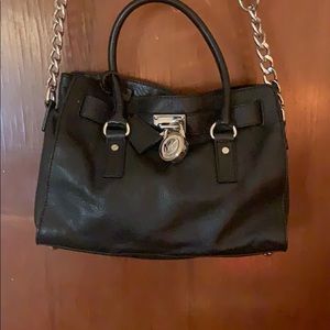 Michael kors black cross body bag with lock